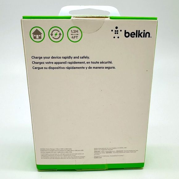 Belkin Universal Home Charger with Micro USB ChargeSync Cable (10 Watt/ 2.1 Amp) - Picture 3 of 3
